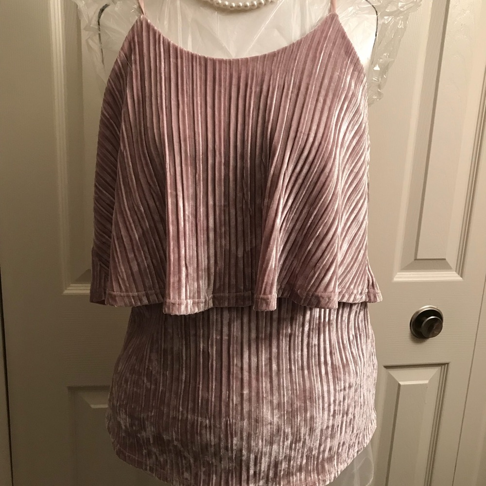 Velvet crinkle blouse